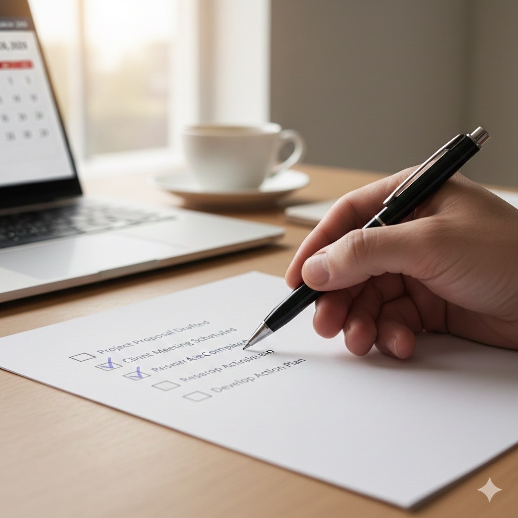 Person writing on paper